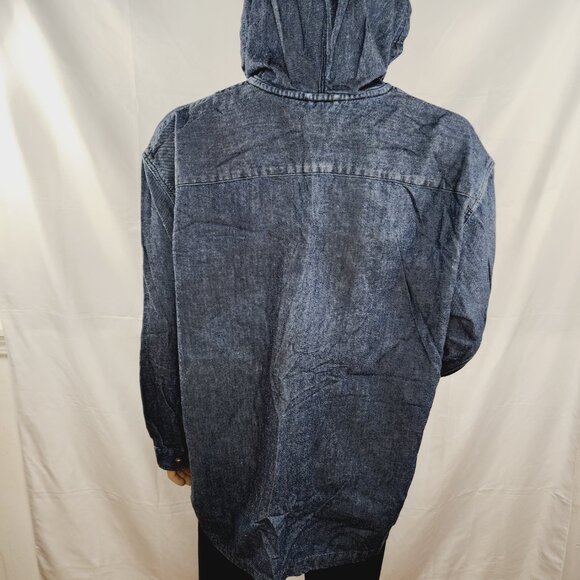 Levi's Warm Sutter Hooded Overshirt Navy XL OverSized Cottonized Hemp NWT - Picture 5 of 16